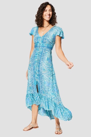 Robe longue - Bleu - Bleu