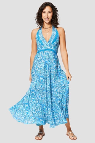Robe longue - Bleu - Blanc et bleu