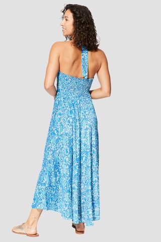 Robe longue - Bleu - Blanc et bleu