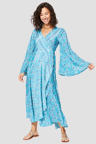 Robe longue - Bleu - Bleu