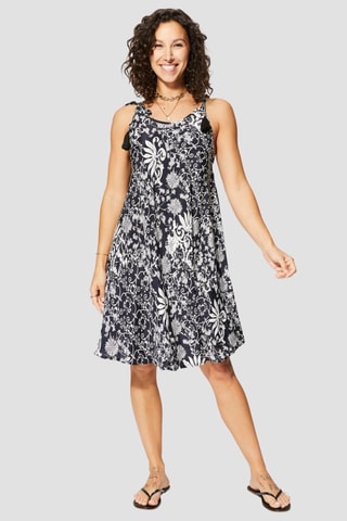 Robe midi - Noir et blanc - Blanc et noir
