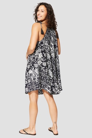 Robe midi - Noir et blanc - Blanc et noir