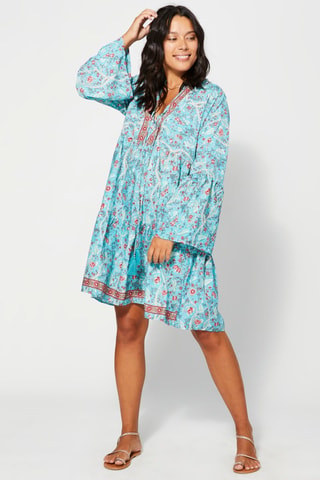 Robe courte - Bleu - Blanc, rouge et bleu