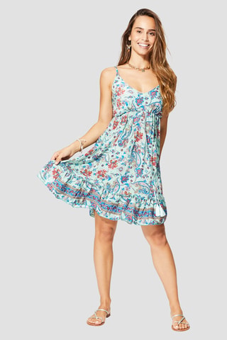 Jurk met Ruches - Blauw - Blauw