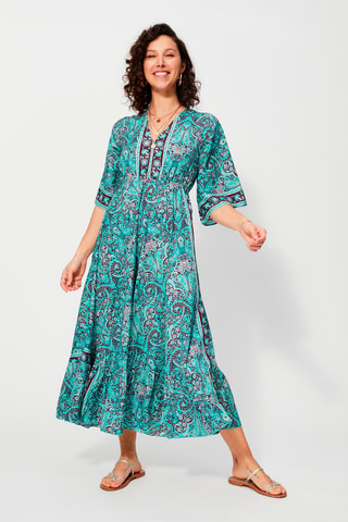Robe longue Turquoise - Violet