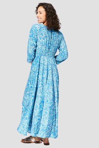 Lange Jurk - Wit en blauw