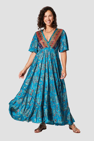 Robe longue - Bleu - Bleu