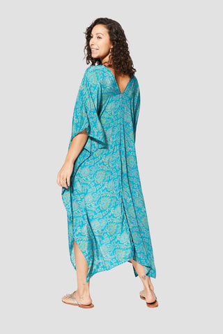 Kaftan - Blauw en geel
