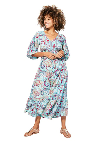 Robe midi - Bleu