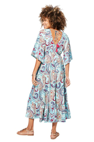 Robe midi - Bleu
