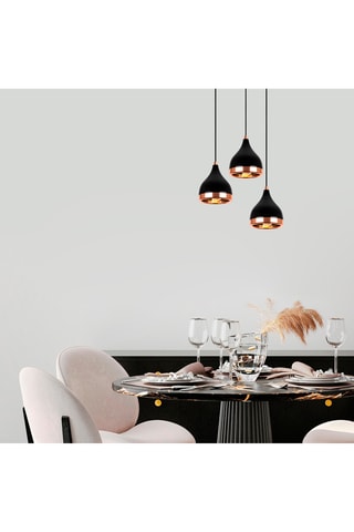 Suspension Yildo - Noir et cuivré - 3 x 60 W
