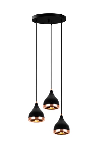Suspension Yildo - Noir et cuivré - 3 x 60 W