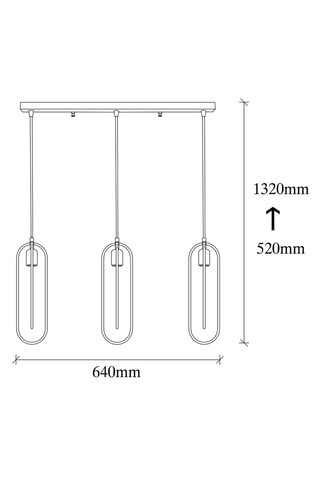 Suspension Cerco - Noir et doré - 3 x 60 W