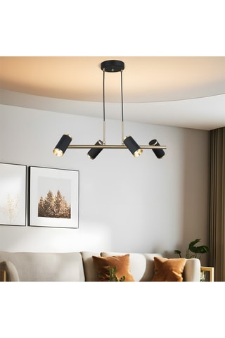 Suspension Lume - Noir et doré - 4 x 7 W