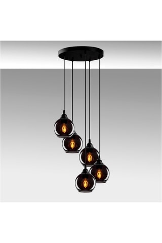 Lampadario Smoked - Nero - 5 x 40 W