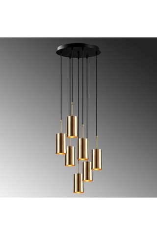 Suspension - Doré et noir - 7 x 100 W