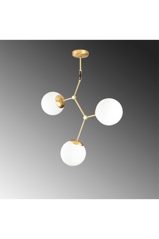 Suspension Damar Doré et blanc - 3 x 100 W