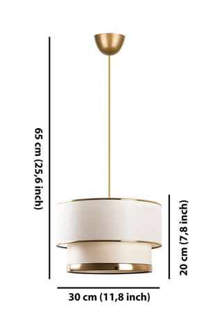 Lampadario Cake - Bianco e dorato - 45-60 W