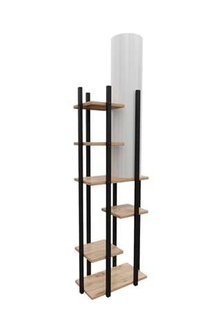 Lampadaire - Imitation noyer et marron - 60 W