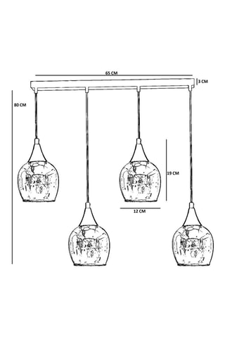 Suspension - Doré - 4 x 40 W