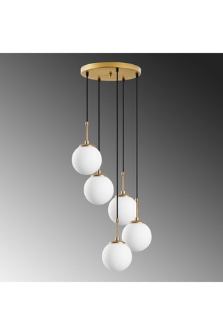 Suspension - Doré et noir - 5 x 40 W
