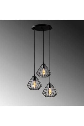 Suspension Diamond - Noir - 3 x 100 W