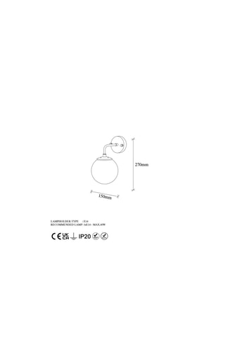 Applique murale Horn - Doré - 40 W