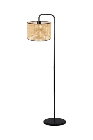 Lampada da terra in legno - Neutro e nero - 60 W