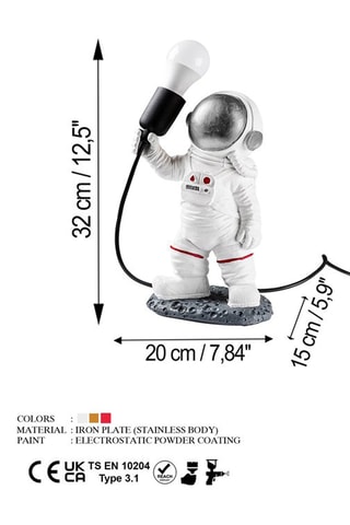 Lampe à poser Astronaut - Blanc et noir - 40 W