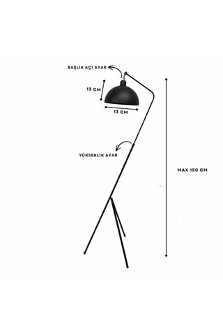 Lampadaire trépied - Noir - 40 W