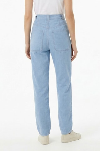 Pantaloni in lino - Azzurro
