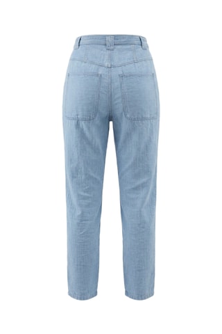 Pantaloni in lino - Azzurro
