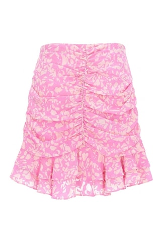 Gonna drappeggiata in seta a vita alta - Rosa