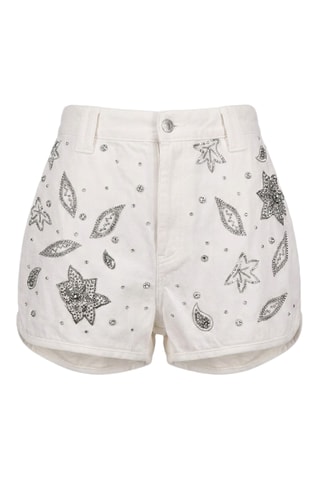 Shorts in jeans in seta - Bianco