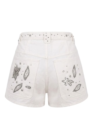 Shorts in jeans in seta - Bianco