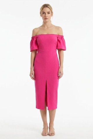 Abito midi in canapa - Rosa