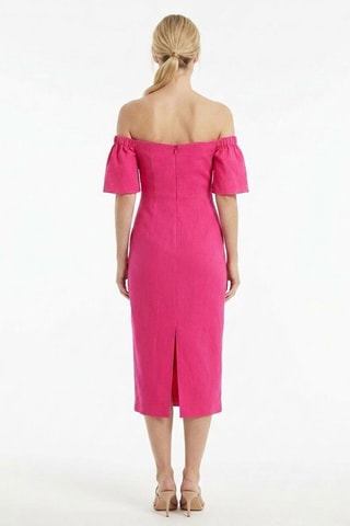 Abito midi in canapa - Rosa