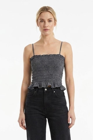 Top in jeans - Grigio scuro