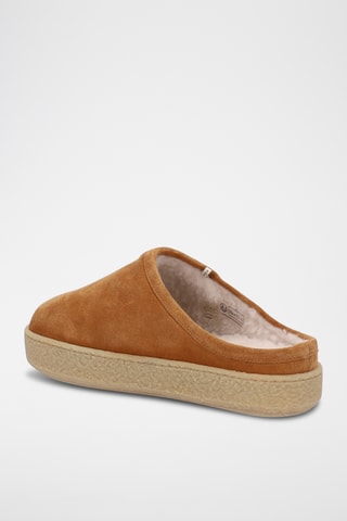 Sabot imbottiti in pelle scamosciata di vitello - Cammello