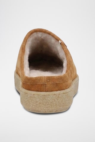 Sabot imbottiti in pelle scamosciata di vitello - Cammello