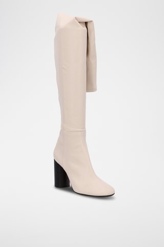 Overknee in pelle d’agnello - Beige