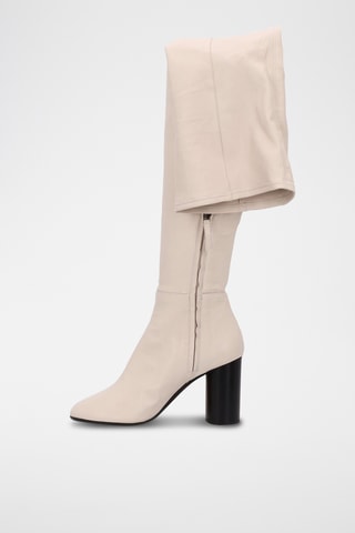 Overknee in pelle d’agnello - Beige