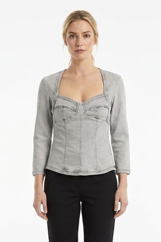 Top in jeans - Grigio chiaro