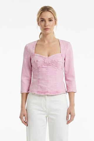 Top in jeans - Rosa chiaro
