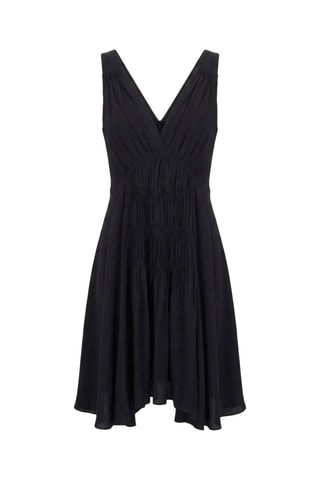 Abito a trapezio in seta - Nero