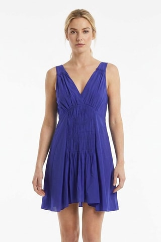 Abito a trapezio in seta - Navy