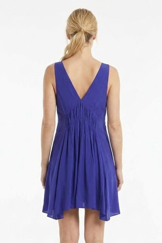 Abito a trapezio in seta - Navy