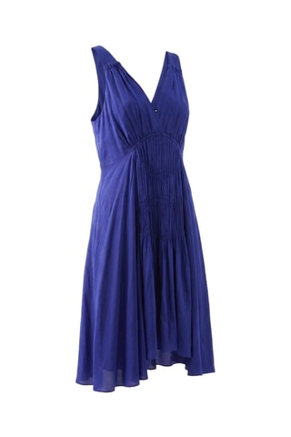 Abito a trapezio in seta - Navy
