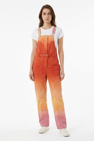Salopette dip and dye in lino - Arancione