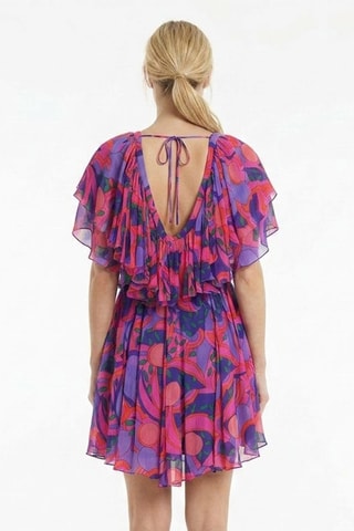 Abito con volant in seta - Rosa